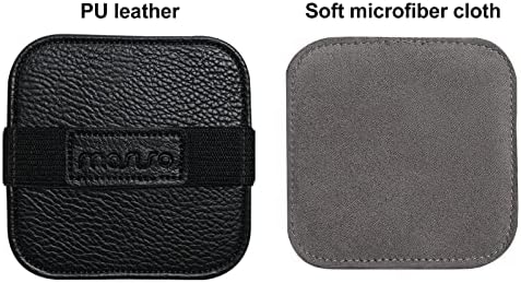 Влошни за чистење на екранот Mosiso, 4 пакувања меки микрофибер избришете ги крпите назад PU кожа чистач на екранот компатибилен со iPhone, компатибилен со MacBook, компатибил