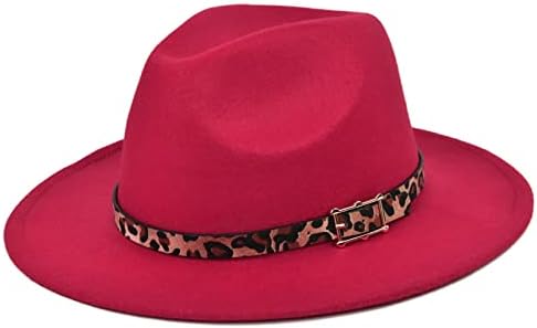 Федора токлен појас со леопард широко панама капа женски бејзбол капа капа за жени мода