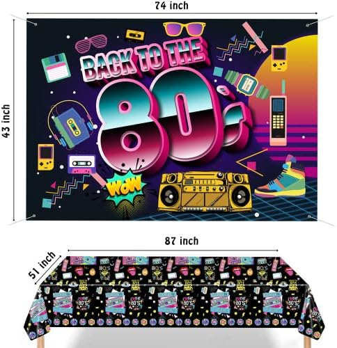 Пакет за украси на забави NoCowarm 80S, сет за декор од 80 -тите години од 80 -тите години вклучува мобилен телефон, микрофон, чевли за уметничко