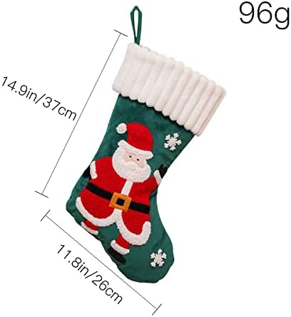 Божиќни чорапи крпа Божиќна чорапска торба и Божиќ што висат чорапи за украси за забави и Божиќни црвенилони со црвено сет украси поставени со куки