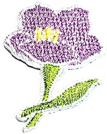 Реткосична лепенка мини виолетова лилјана цвеќиња симпатична вез за цртани филмови железо железо или шиење на везена лепенка за облека торбички
