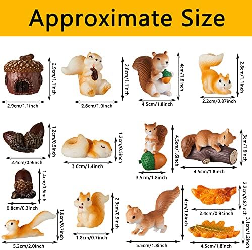 14 парчиња минијатурна верверица фигура на верверички торта врвови мини бајки фигурински верверички колекција за пејзаж градина diy