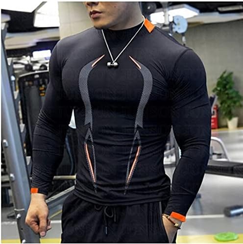 ZDDO 2022 Нови маици за компресија за мажи, долг ракав Брзо суво висока еластичност на мускулите спортови на врвови на тренингот