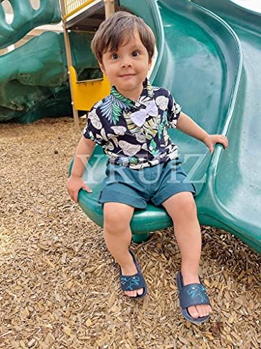 Yruiz Toddler Boy Hawaiian Outfit Постави бебе лето цветна кошула со лак-вратоврска+кратки панталони