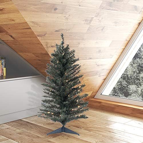 Викерман 36 Канадска бор вештачка елка, чисти светла осветлени светла, сезонски украси за домашни простории во затворен простор