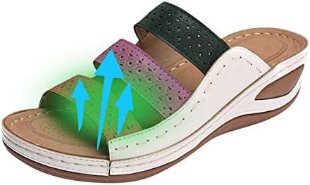 Папучи од Rbculf за жени удобност од клин пета плус големина на плажа на плажа на чевли модни флип -флоп сандали во затворено отворено слајдови
