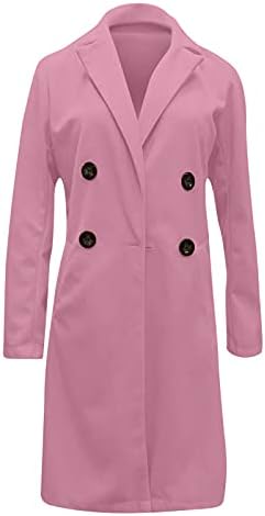 Зефотим ровови палта за жени, зимски долги ракави џебови палто лесна алатка јакна зима задебелен палто со пафери