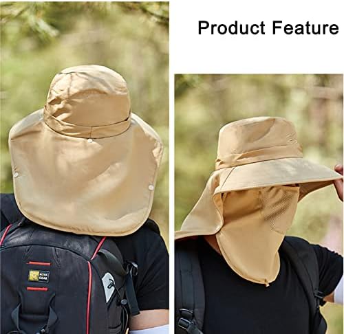 Сонце капа за мажи жени, заштита од сонце риболов капа што може да се преклопи водоотпорни капи за корпи за лето риболов кампување