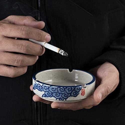 Cabilock керамички пепелник тркалезна цигара од цигара од пепел јапонски држач за пепел декоративен десктоп украс подарок за домашна