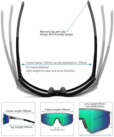 Про Акме Поларизирани Спортски Очила за Сонце За Мажи Жени, УВ Заштитни Очила За Леќи За Бејзбол Велосипедизам Трчање Риболов Спорт