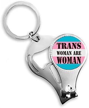 Транс жена поддршка ЛГБТ трансродова нокти прстен прстен клуч за шишиња со шишиња со шише