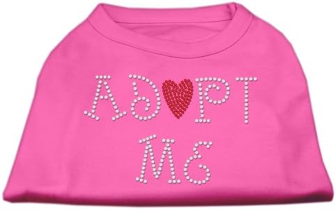 Производи за миленичиња Мираж 20-инчи Усвојувај ме rhinestone за печатење кошула за домашни миленици, 3x-големи, светло розово