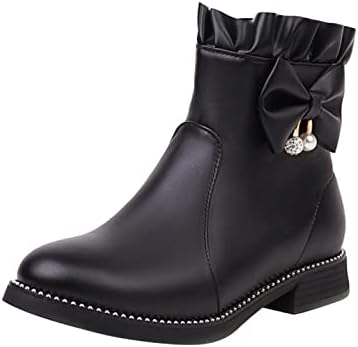 HCJKDU женски чизми на глуждот, насочени пети, црна борба со црна борба со жолти дождови, бели чевли композитни чевли на пети,