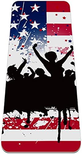 Сибже Партија Толпата На Американското Знаме Денот На Независноста Премија Дебела Јога Мат Еко Пријателски Гума Здравје&засилувач; Фитнес