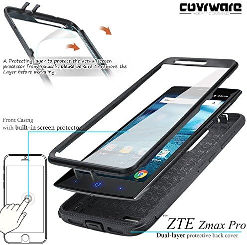 Covrware [Aegis Серија] случај Компатибилен СО ZTE ZMAX PRO / ZTE Носење, Со Вграден [Екран Заштитник] Тешки Полно Тело Солиден