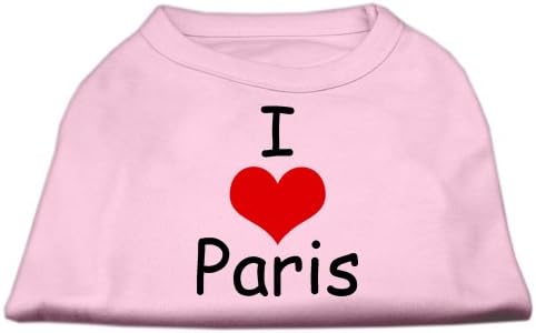 Ја сакам Париз Дизајн Печати кошула за кучиња Бела xs