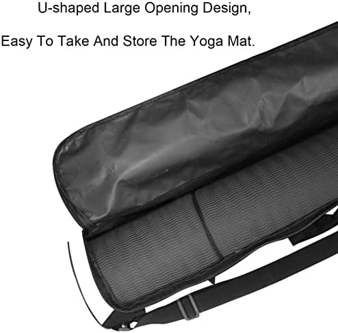 Лаијухуа Јога Мат торба, двојни патенти за јога терета за жени и мажи - мазни патенти, големи отвори и прилагодливи ленти во форма на У,