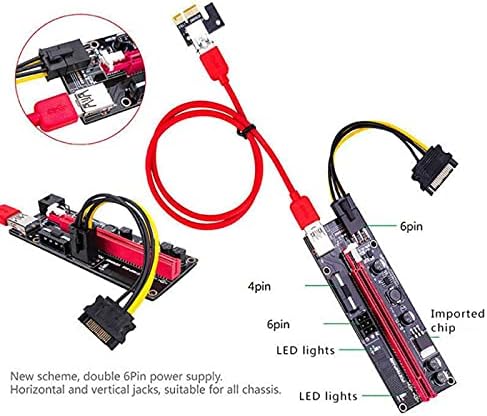 Конектори 3C YZ USB 3.0 PCI -E Riser Ver 009S Express 1x 4x 8x 16x Extender Riser Adapter картичка SATA 15pin до 6 пински кабел