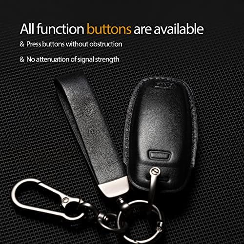 Smyfob Audi Key Fob Cover Leather Lanyard Keychain држач за клучеви за автомобили додатоци A6 A7 A8 Q7 Q8 R8 E-Tron GT RS5 RS6