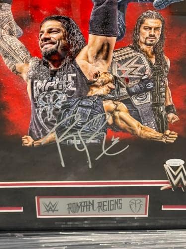 Роман Рингс потпиша врамен WWE Champion 11x14 Photo JSA COA The Bloodline - Автограмирани фотографии во борење