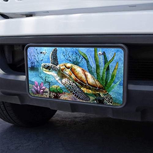 Резервирана плоча за чудо, морско желка, осамено пливање масло сликарство во океански декоративни автомобили предниот регистар, суета ознака,