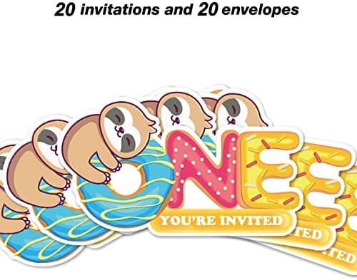 Покани од 1-та забава со коверти, 20 поставени склони со еден облик на покани за една година, забава за туширање за бебиња за