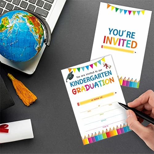 Покани за дипломирање во градинка NYCTUG 2023 со коверти, детска церемонија за дипломирање, покани картички, прослава за пополнување