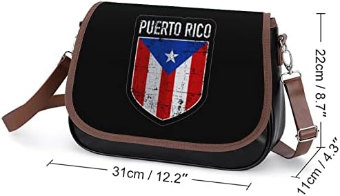 Порторико Знаме Кожа Крстот Торба Ремен Дами Тоте Чанта Патување Рамо Ранец За Мажи Жени