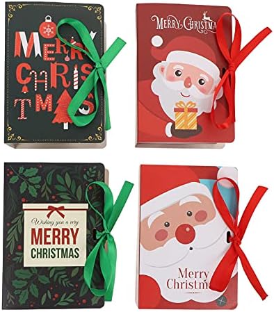 ДОИТУЛ 4 парчиња Божиќни Кутии За Бонбони Украсни Со Капаци Божиќни Кутии За Колачиња Што Може Да Се Рециклираат Со Лакови Божиќни