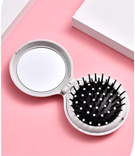 WODMB огледало чешел постави преносни огледала за шминка круг мал преклопување мини чешел за девојка и најдобри пријатели