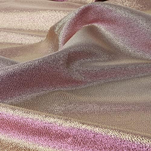 Розово Злато Иридентна Ткаенина Метална Нишка Промена На Бојата За Шиење Костим Наметка Широка 60 Инчи, 1 Двор