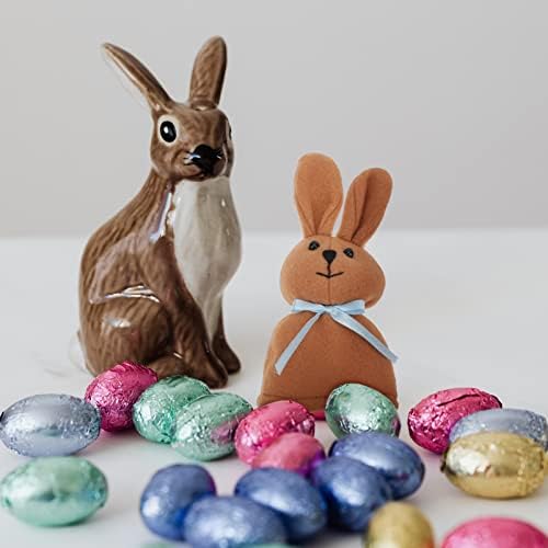 Cabilock полнети зајак со зајак 4 парчиња цртан филм Велигден зајаче зајаче прибор за јадење за прибор за јадење торбичка за сребро