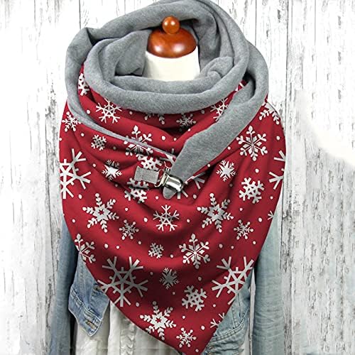 Топло божиќно завиткање модни марами меко копче Обично зимско печатење шалови шал мулти колоно шарена шал