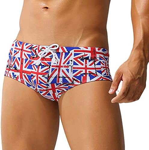 Пливање кратки за мажи плус големина мода на 4 -ти јули, стрии на плажа, гроздобер лесен во САД, знаме за печатење кратки костуми за капење