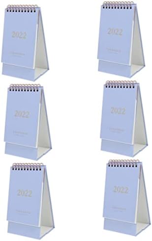 Тофику 6 парчиња 2022 Календар за биро за разнобојни декории Белешка за минијатури декорација на месечен календар за украсување календар календар
