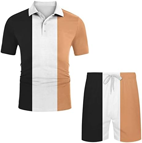 Квашиже машка маица со кратки ракави и шорцеви постави лето 2 парчиња облека мажи големи и високи костуми за пот.