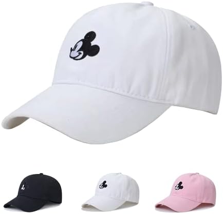 МОМОДЕЕР Цртана Бејзбол капа за мажи и жени, 1oo% памучен вез за прилагодување на бејзбол капа за спортска декорација на отворено