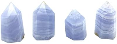 Binnanfang AC216 4PC Природно сина чипка агатат мини стапче од украс за лекување на домашни декории DIY подароци скапоцени камења Природни камења