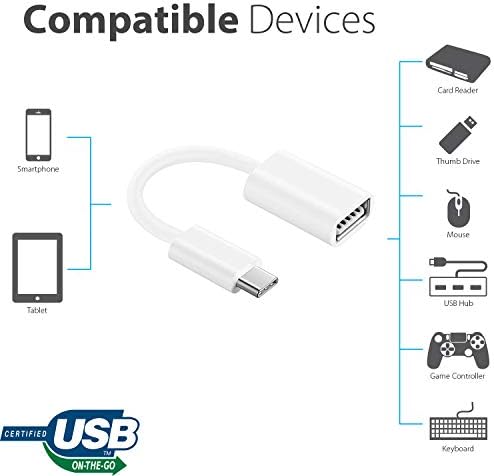 OTG USB-C 3.0 адаптер компатибилен со вашите пупки на Samsung Galaxy Live за брзи, верификувани, функции со повеќе употреба, како што се