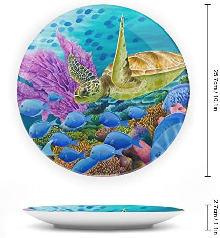 Акварел корал гребен керамички декоративни плочи со штанд коска Кина виси украси десертни плочи