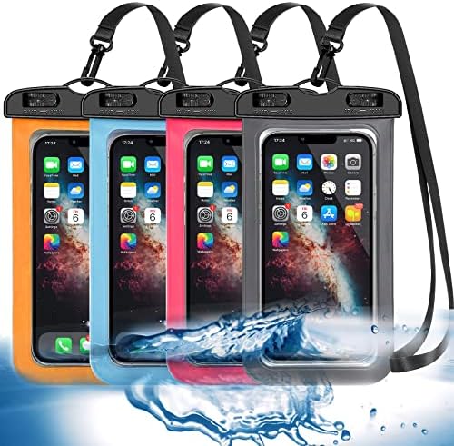 4 Пакет Универзална Водоотпорна Телефонска Торбичка, Голема Телефонска Водоотпорна Торба За Суво Куќиште IPX8 Спортови На Отворено за apple