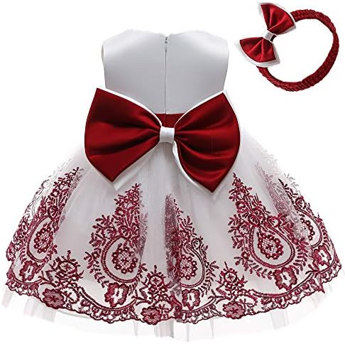 Aimjchld 0-6 години дете бебе девојчиња за пејгли чипка фустани за везови формален фустан со облека за глава