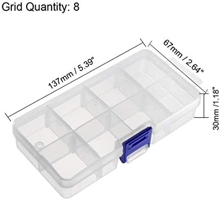 Кутија за складирање на компоненти UXCELL - PP прилагодливи 8 мрежи за електронски компоненти контејнери со алатки чиста бела