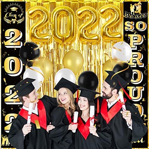 Декорации за дипломирање 2022 година, Класа од 2022 година Дипломирање на тремот знак, 2022 балони + честитки од балони со фолија