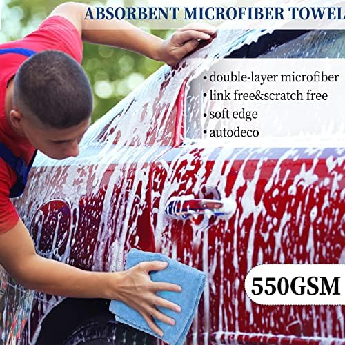 Tallew 16 парчиња автомобили со микрофибер крпи за сушење за сушење крпи за чистење крпи за крпи од плишани големи автомобилски