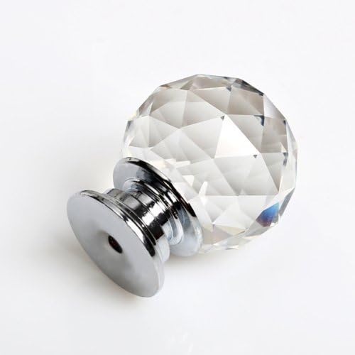 Revesun 10 парчиња/лот дијаметар 30мм чиста кристално стакло во форма на дијаманти во форма на врата, влечење на кабинетите за фиоки за фиоки гардероба Дома хардвер