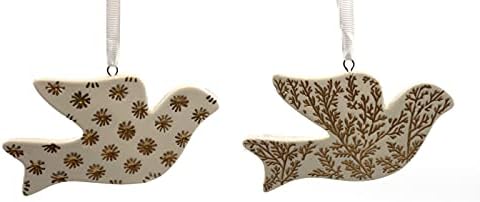 Керамички декоративен гулаб виси Божиќни украси - сет од 2