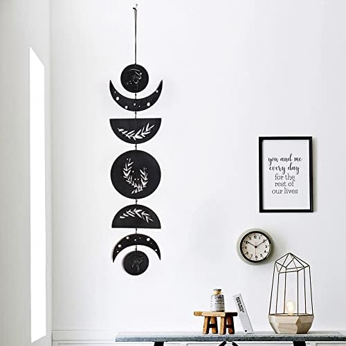 Циклус на зорози Месечина wallид декоративна месечина фаза wallидна уметност -Бохо wallид што виси боемски декор за спална соба за дневна соба