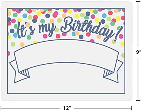 Суво избришано табла е мојот роденден, 9 x 12 инчи прилагодете го! Фото реквизит, шарен дизајн на конфети точки