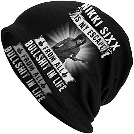 Ники Шесткс череп капа за плетење, топли зимски летни плетени капи за мажи и жени црно
